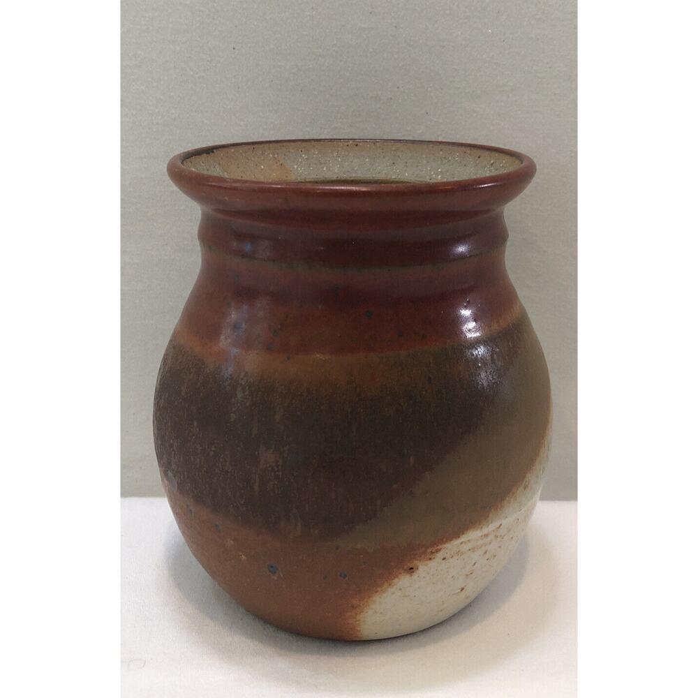 VINTAGE Handmade Lorek Signed Stoneware Pottery 4.5" x 4.5"
